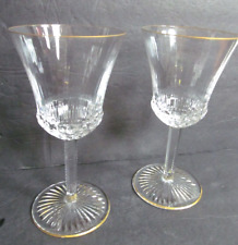 Saint Louis Apollo Gold  pair  wine glasses-  6 3/8