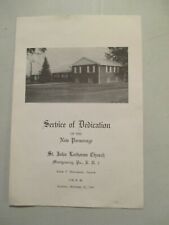 1969 ST JOHN LUTHERAN CHRUCH MONTGOMERY PA SERVICE DEDICATION OF NEW PARSONAGE picture