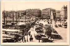 VINTAGE POSTCARD THE URBAN TRANSPORTATION HUB AT MARSEILLES FRANCE c. 1930 picture