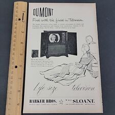 Vtg 1950 Print Ad Du Mont Hanover TV Largest Direct-View Screen Made picture