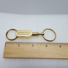 Vintage GOLDMAN SACHS TRANSPORTATION Gold Finish Keychain Dated 