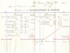 1881 Mackintosh & Bacon Stock Brokerage Ledger Paper San Francisco, CA - A1 picture