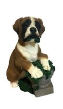 Living Stone~ Boxer Puppy, Dog with green Plant 1995 5.5