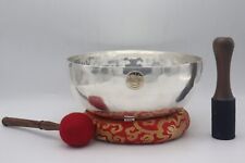 9 Inch Silver Plated Full Moon Singing Bowl-Full Moon Tibetan Singing bowls. picture