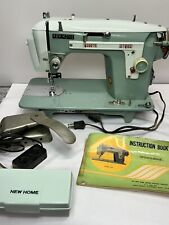 Vintage 1969 Janome New Home Sewing Machine MODEL 532 w/ Knee Manual Parts Box picture