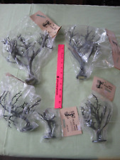 5 SMALL REALISTIC WOODEN TWISTED TREES VILLAGE DEPT 56 RAILROAD ACCESSORIES picture