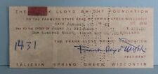 Frank Lloyd Wright Autograph Taliesen Check 1948 Full Signature picture