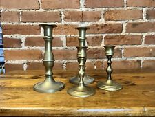 Four Vintage Brass Candlestick Holders picture
