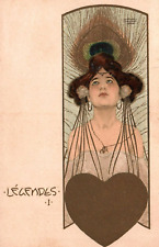 Art Nouveau Raphael Kirchner LEGENDES H.M. & Co. #4340 Vintage Postcard picture