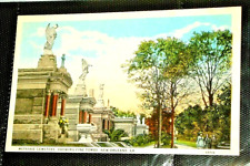METAIRIE CEMETERY TOMBS 1920 NEW ORLEANS Postcard Statues Angels Adv picture