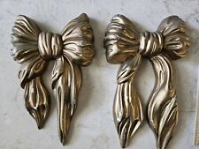 2 Vintage Gold Bows Wall Hanging Wall Art Paint Issues Homco 2 Sizes picture