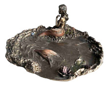 Mermaid on a Rock Cold Cast Bronze statue Jewelry Dish Veronese Collection. New picture