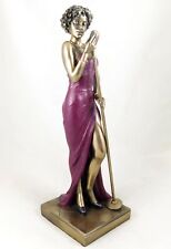 12.25 Inch Female Singer Cold Cast Decorative Figurine, Bronze Color picture