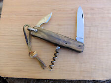 Vintage rare Bargeon France Inox Horn handle multi tool pocket knife Opinel picture
