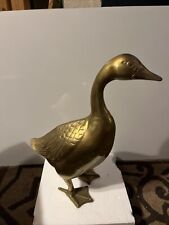 Gold Brass Solid Heavy Goose 17 Inches Tall picture