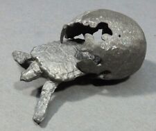 Small Metal Sculpture Hatching Baby Turtle from Egg Signed Dated picture