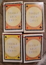 Vintage Lot Of 4 Magic Trick Cards 3 Double Back Decks, 1 Double Face Deck - F5 picture