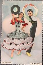 Vintage Embroidered Postcard Spain Farruca Flemenco Dancers picture
