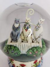 Jim Shore Kittens On The Fence Musical Water Globe 