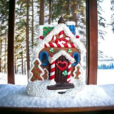 Gingerbread House Vintage Colorful Candy Ceramic Light Up Whimsical Christmas picture