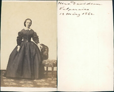 Valparaiso, March 17, 1862, Madame Davidson Vintage CDV Albumen Business Card picture