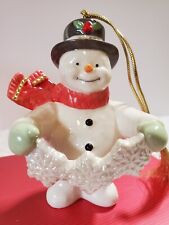 Lenox 2010 Annual Snowy Garland Snowman Christmas Holidays Ornament picture