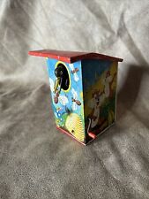 Vintage LBZ Tin Litho Mechanical Birdhouse Coin Germany picture