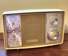 Vintage Magnavox AM Clock Radio Tube MARDI GRAS 1960s Beige picture