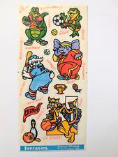 Vintage 1980s Collectible Illuminations Fantasies Animal Athletes Sticker Strip picture