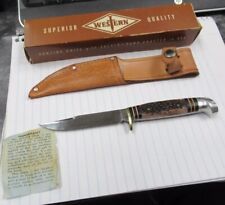 Very Rare Unused Western 648B Fixed Blade Knife & Box/Sheath/Paperwork Nice picture