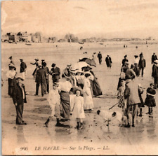 1910 Le Havre on the Beach Seine-Maritime France USA Army APO Posted Postcard picture