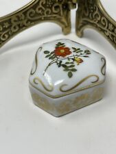 Vintage Empress Josephine's Rose Garden Fine Porcelain Trinket Jewelry Box 1980 picture