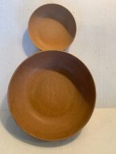 MCM Mid Century Modern Retro Faux Wood 9.25 in Bowl w/1 Smallar Bowl 5.25 in picture