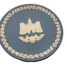 Vintage Wedgwood Jasperware Christmas Plate 1978  Horse Guards Blue White 8 Inch picture