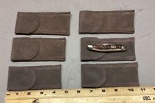 Suede Leather Slip Pouch For Folding Knives(6 PCs.)Dark Taupe Color picture