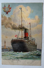 ca 1900s Ship Postcard United Steamship Co SS United States Kristiana Fjord Oslo picture