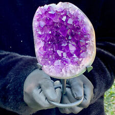 3.35LB Natural Amethyst geode quartz cluster crystal specimen Healing picture