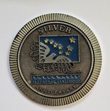 Alaska Silver Anniversary Statehood Pewter Medal Type Coaster 1984 picture