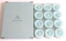 PartyLite LIVELY Tealight Candles V04948 Box of 12 Scented Wax NEW/OS Light Teal picture