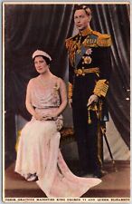 VINTAGE POSTCARD THEIR GRACIOUS MAJESTIES KING GEORGE VI & QUEEN ELIZABETH c1938 picture