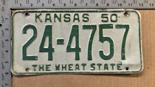 1950 Kansas license plate 24-4757 YOM DMV Allen Ford Chevy Dodge 15004 picture