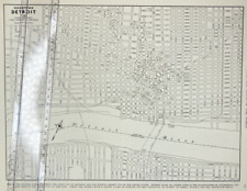 1940's downtown Detroit River atlas Map Vintage picture