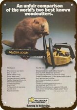1980 McCULLOCH PM320 CHAIN SAW BEAVER Vintage Look DECORATIVE REPLICA METAL SIGN picture