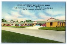 c1950's Muskogee's Finest Ultra Modern Court Muskogee Oklahoma OK Postcard picture