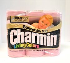 Vintage 1980s Charmin Toilet Paper Pink Bathroom Tissue 6 Pk P&G Sealed MCM picture
