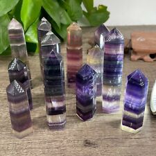 2.2LB Natural 7 colour fluorite obelisk quartz crystal wand point reiki healing picture