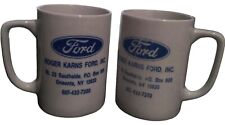 Ford LOGO Roger Karns Ford Oneonta NY White and Blue Coffee Mug 4