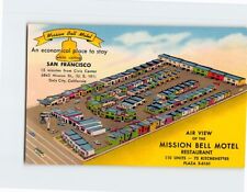 Postcard Air View Of The Mission Bell Motel Restaurant Daly City California USA picture