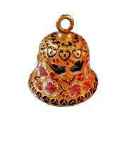 Cloisonné Enameled Ornament Love Birds & Flowers Bell NYCO Nicki Yassaman picture