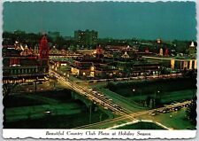 Beautiful Country Club Plaza Kansas City Missouri Multi-Colored Lights Postcard picture